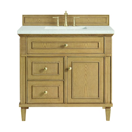 James Martin Vanities 36'' Single Vanity, Light Natural Oak w/ 3 CM Lime Delight Quartz Top 424-V36-LNO-3LDL